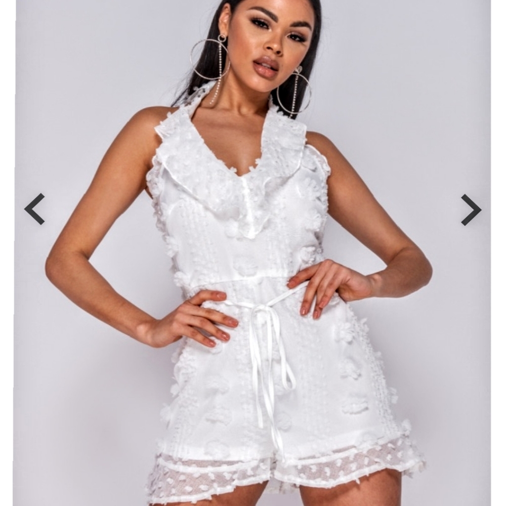 Sexy backless white romper NWT